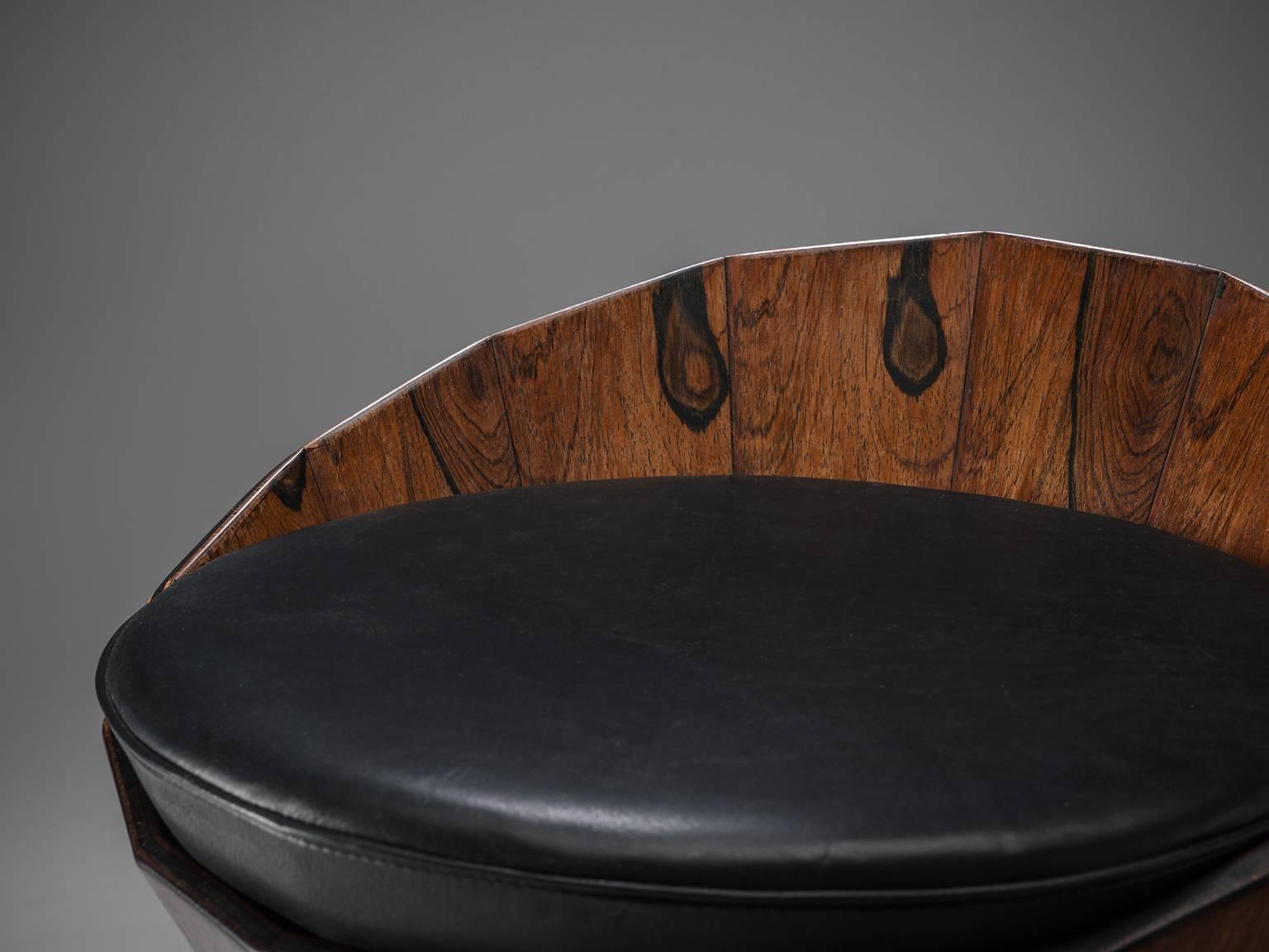 Luxurious Danish Rosewood Dry Bar Set, circa 1970 5