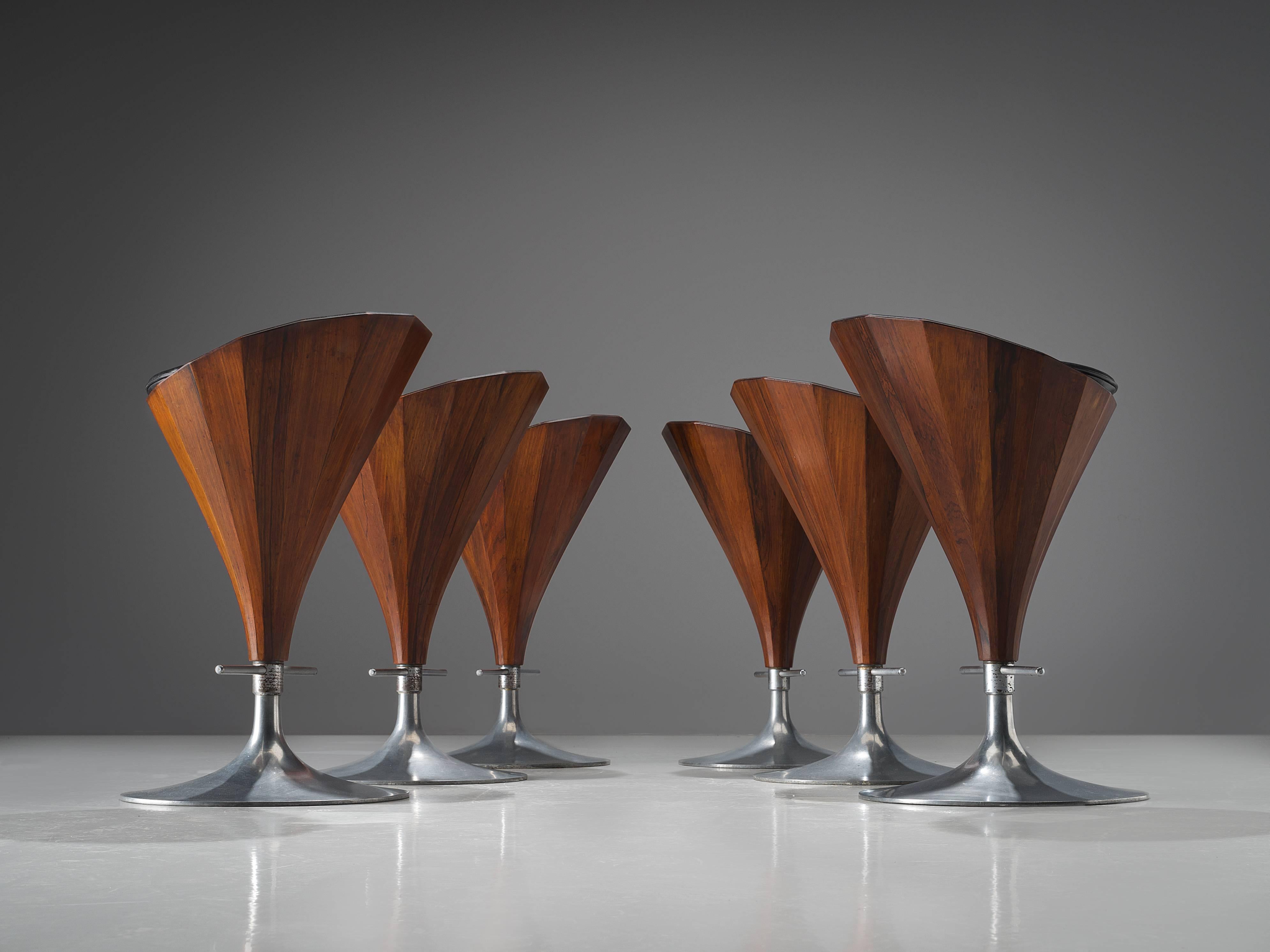 Aluminum Luxurious Danish Rosewood Dry Bar Set, circa 1970