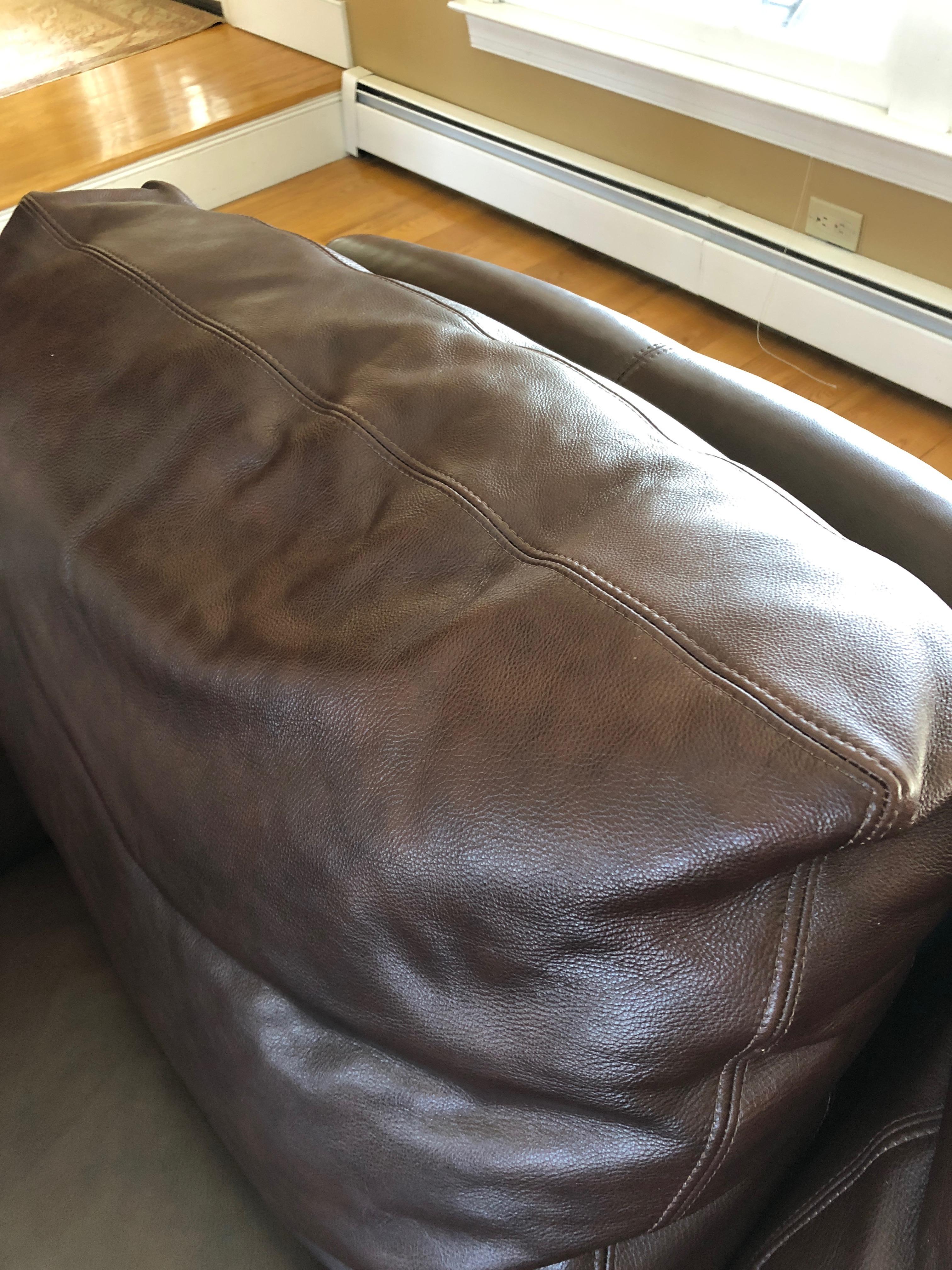 Luxurious Dark Brown Leather Ralph Lauren Sofa 3