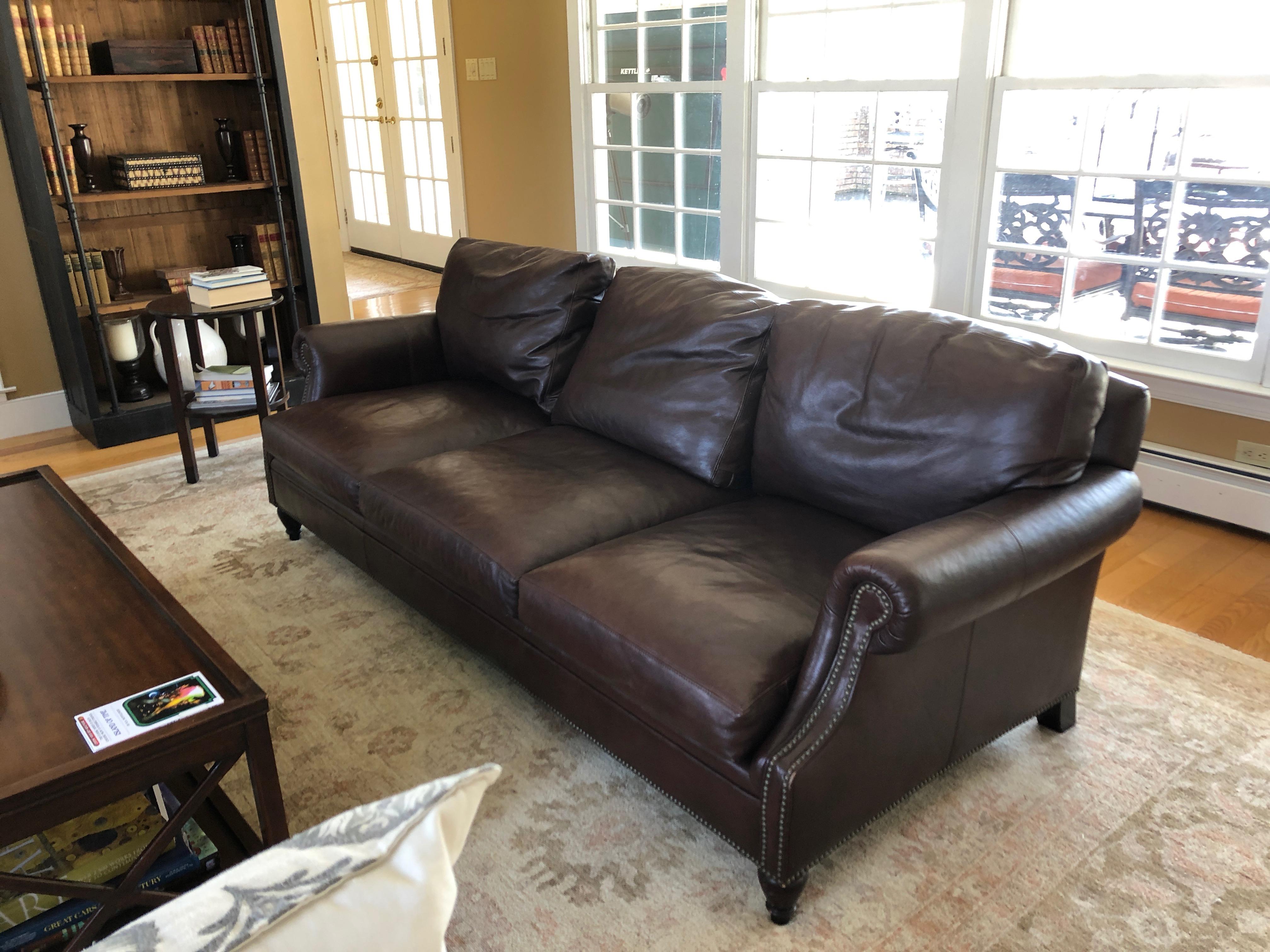 ralph lauren leather sofa