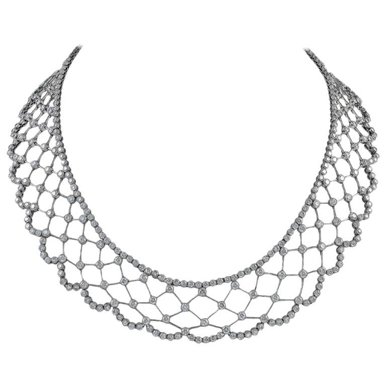 Sophia D. 26.69 Carat Diamond Platinum Necklace For Sale