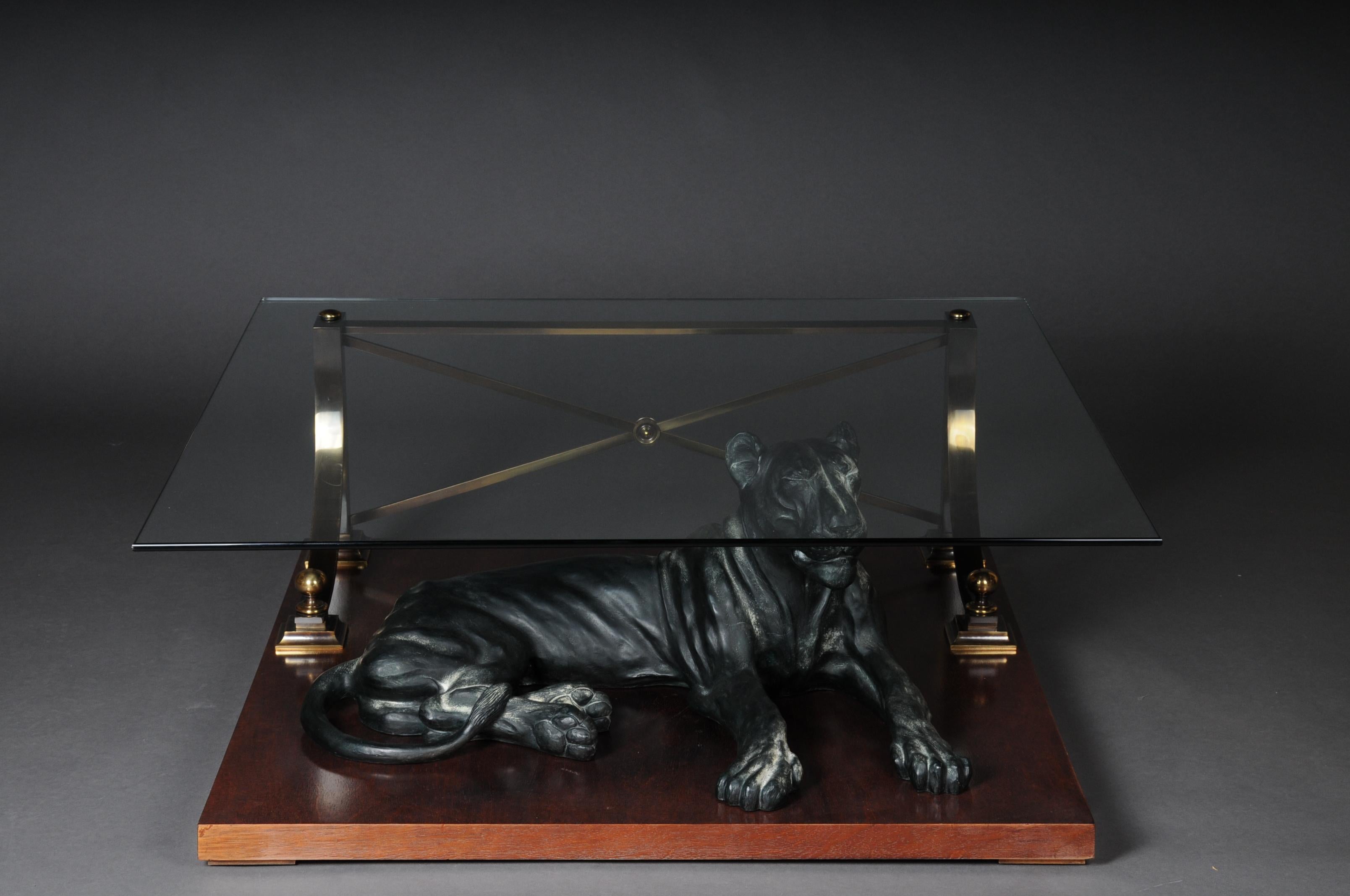 Wood Luxurious Designer Coffee Table Panther