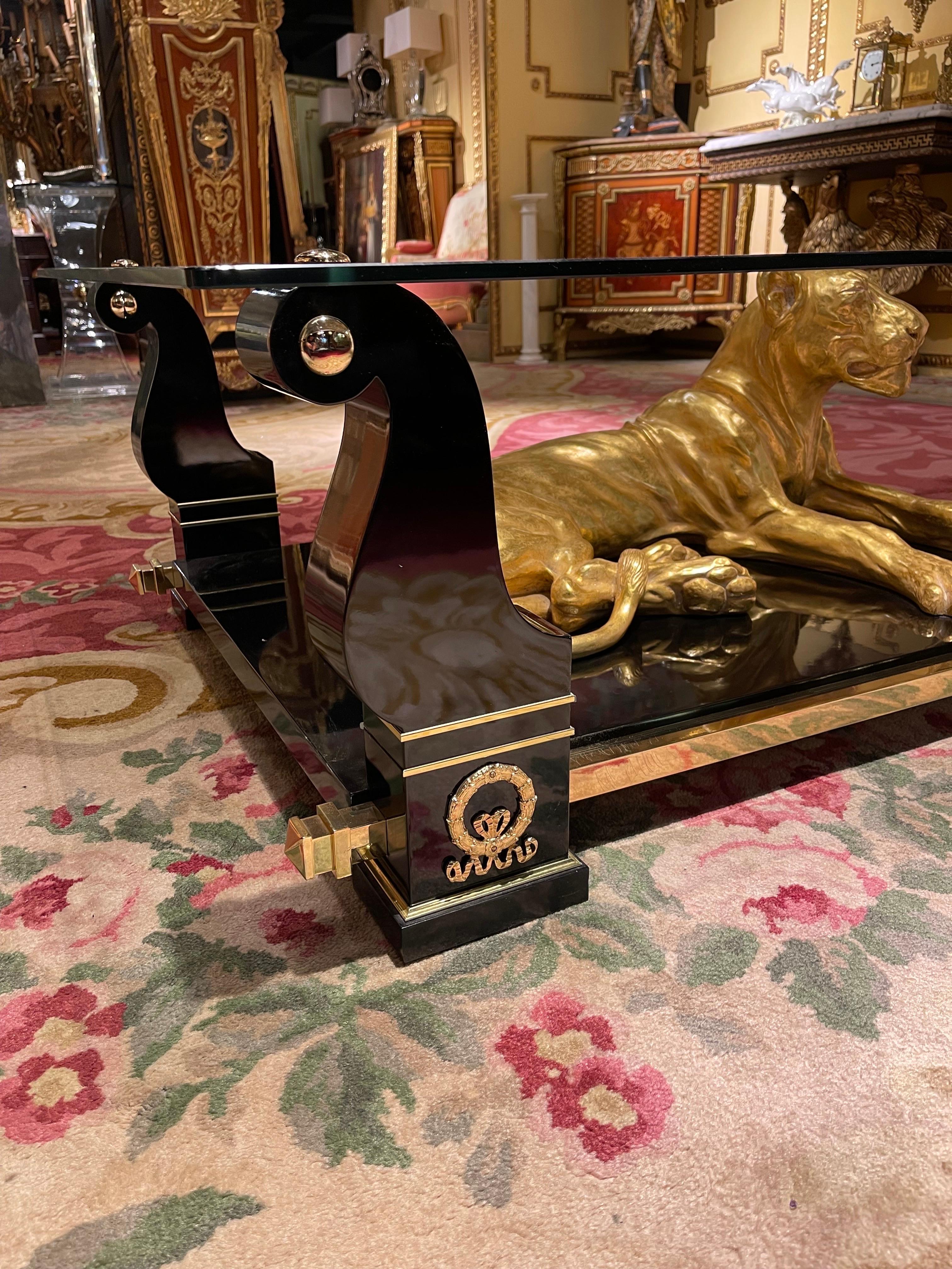 vintage black panther coffee table