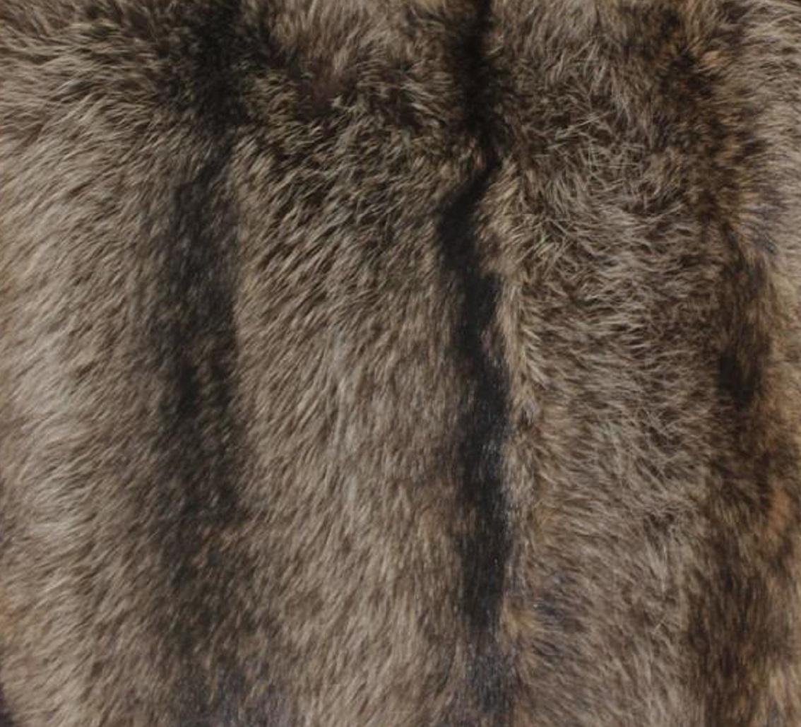 Luxurious Down Filled Genuine Raccoon Throw Pillows In Excellent Condition For Sale In Bronx, NY