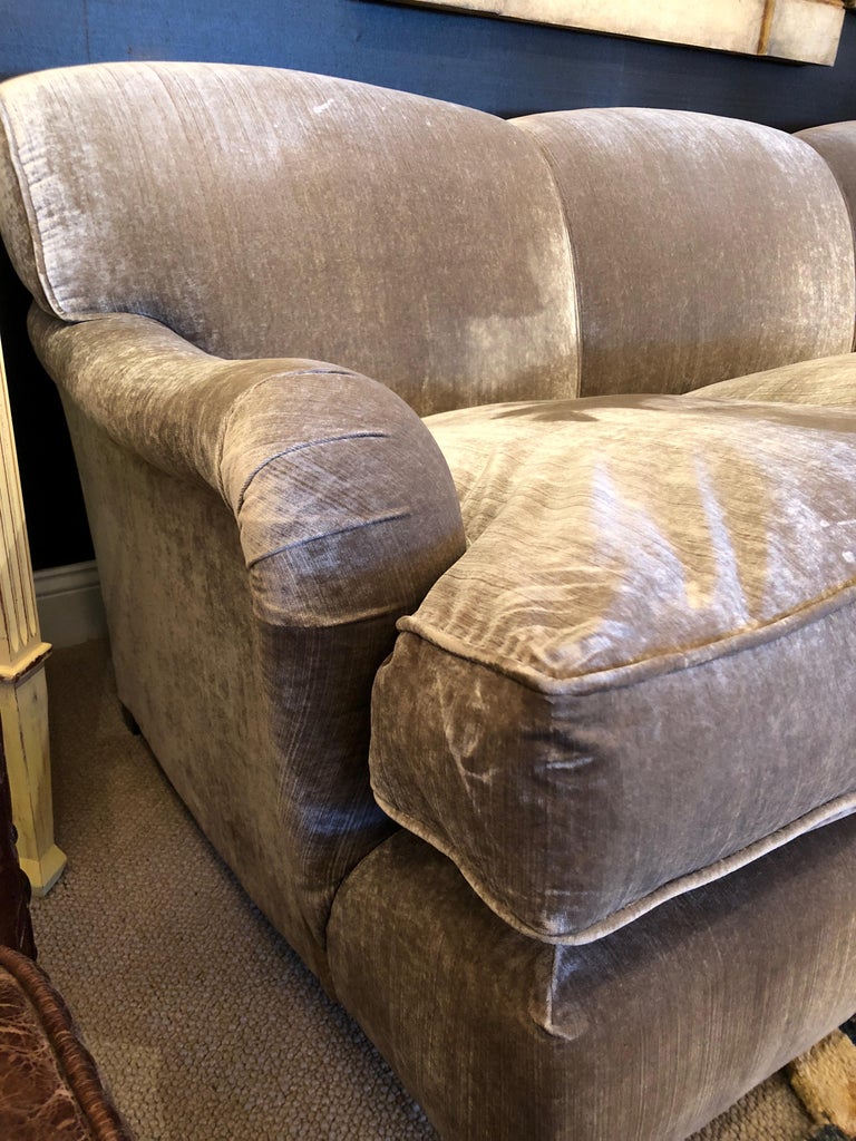 Luxurious Down Filled Taupe Silk Velvet Smith Sofa at 1stDibs