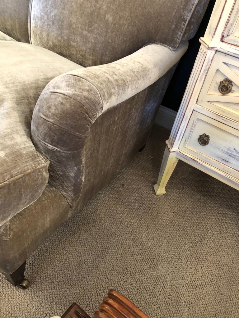 Luxurious Down Filled Taupe Silk Velvet Smith Sofa at 1stDibs