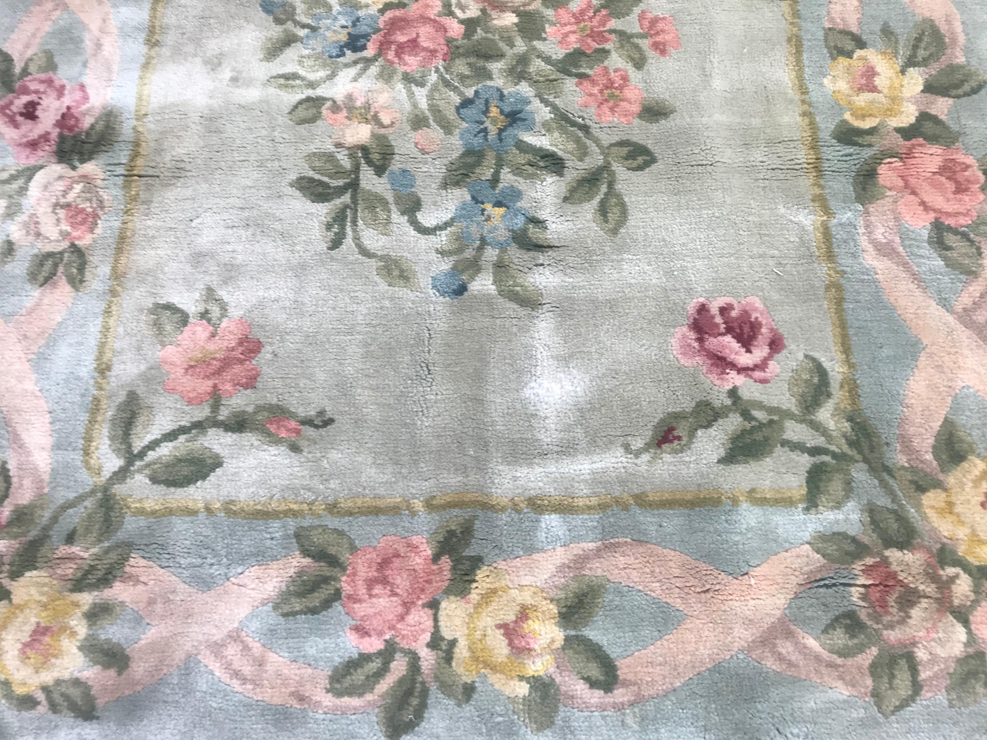 French Luxurious Extremely Fine Aubusson Knotted Savonnerie Rug
