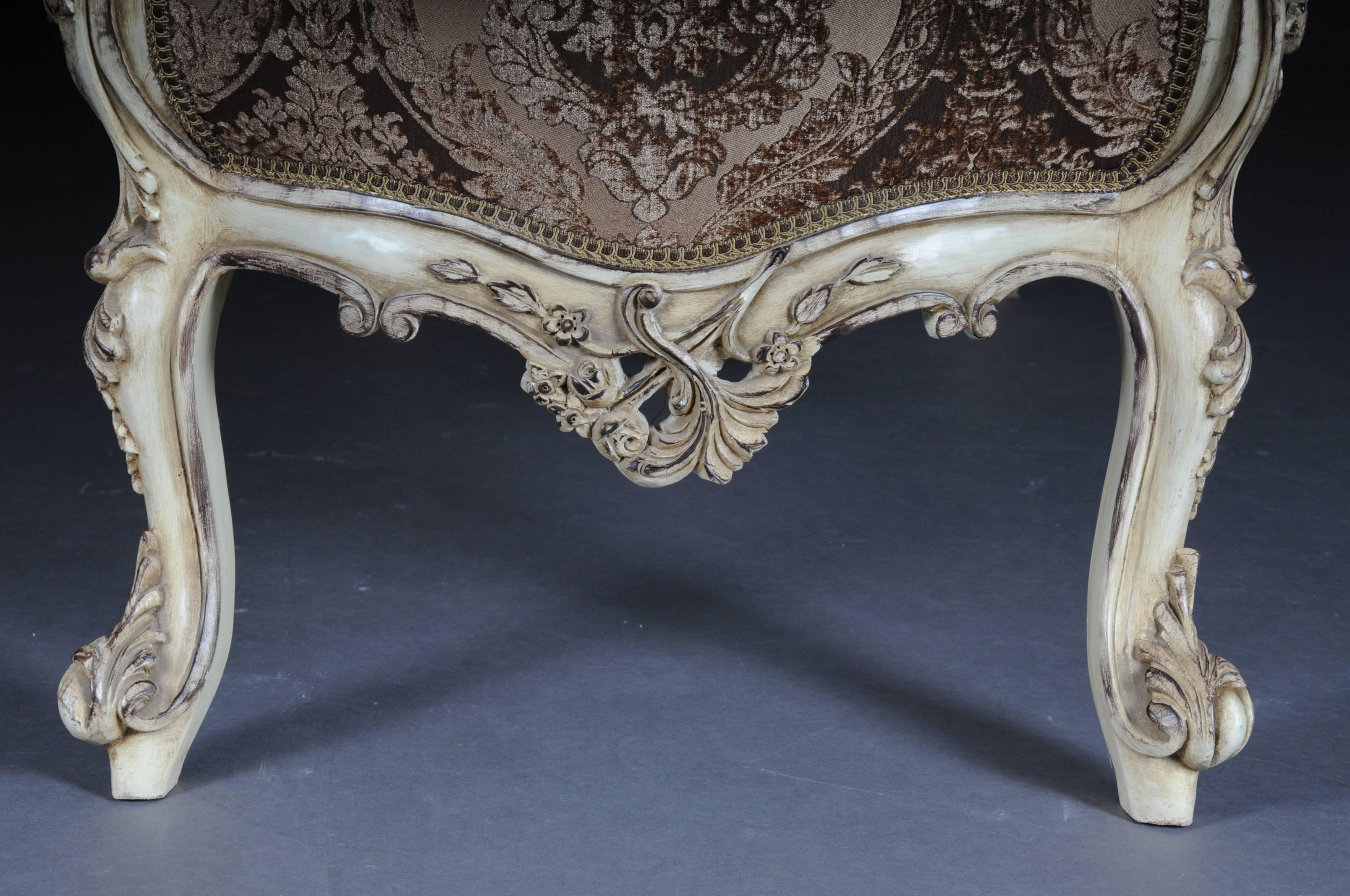 Upholstery Luxurious French Bench, Gondola in the Louis Seize XVI