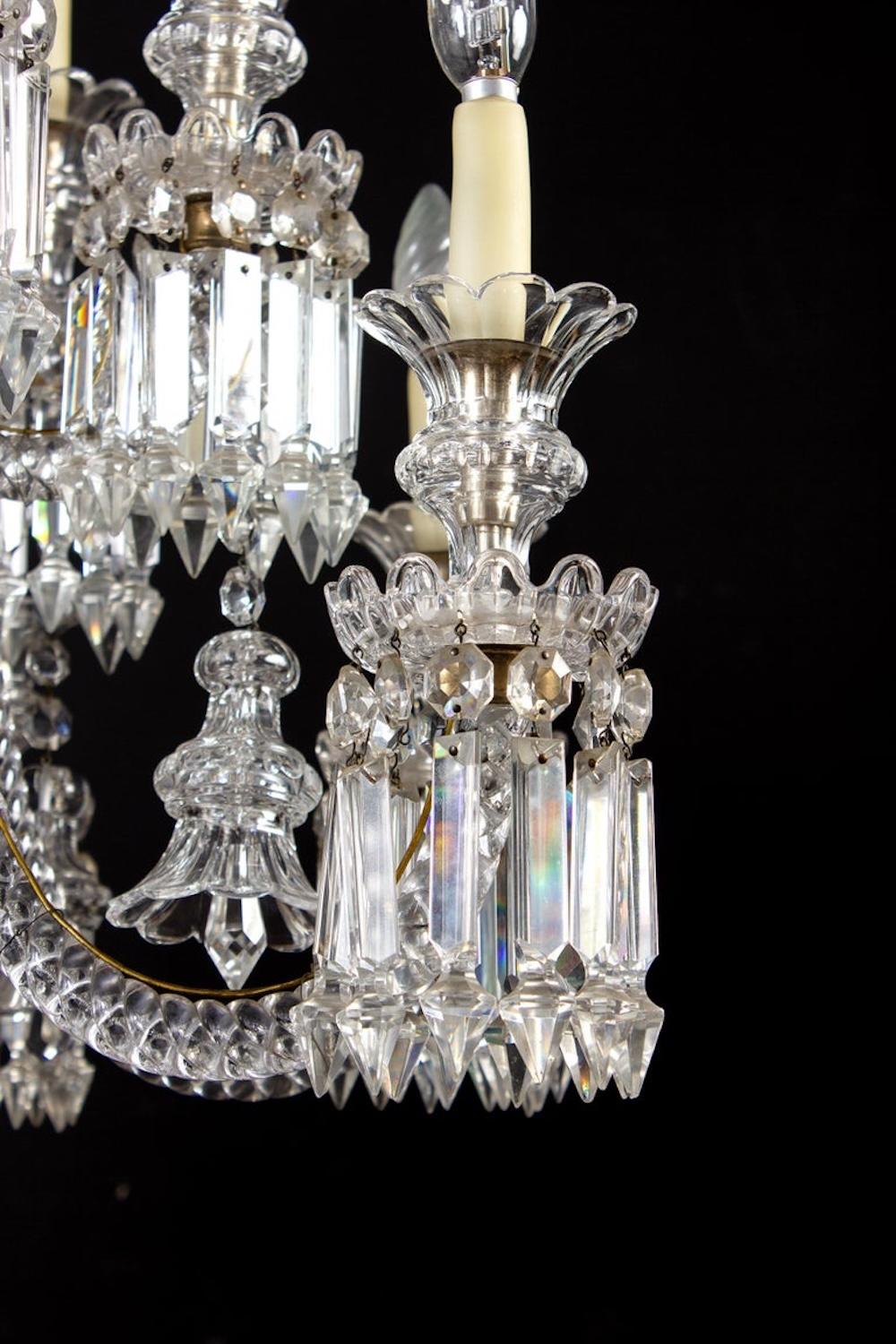 Luxurious French Crystal Chandelier, 1940' For Sale 5
