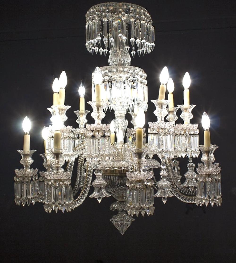Metal Luxurious French Crystal Chandelier, 1940' For Sale