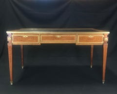 Luxurious French Louis XVI Bronze Mounted Desk with Leather Top