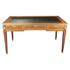 Luxurious French Louis XVI Bronze Mounted Desk with Leather Top