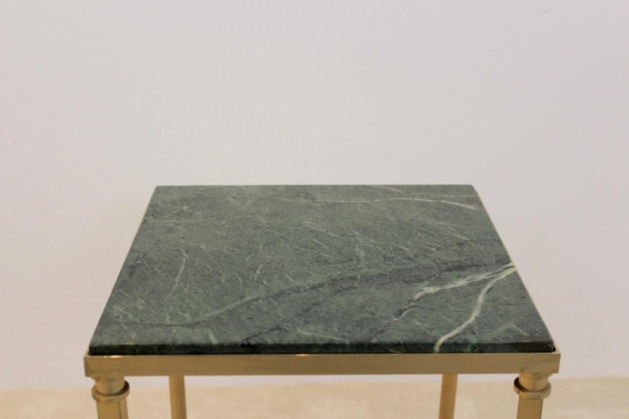 Mid-Century Modern Luxurious French Marble and Brass Side Table, 1960s