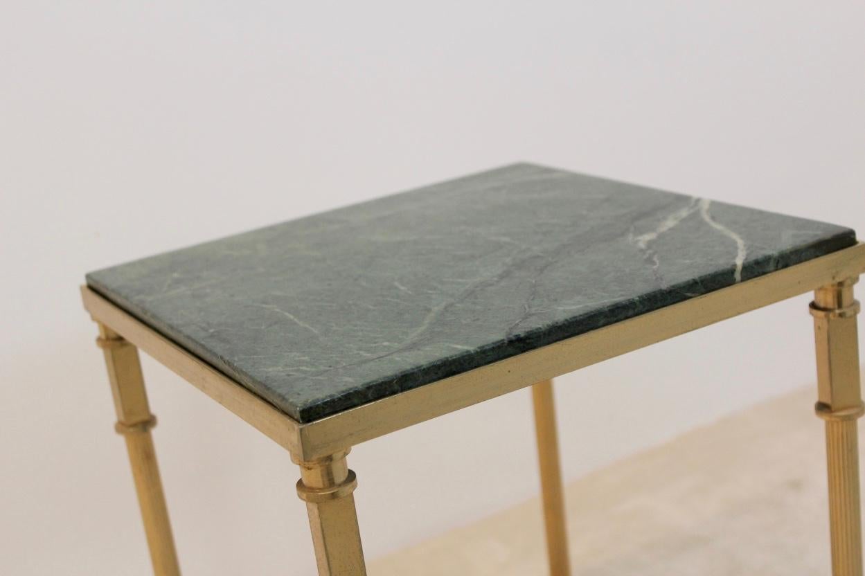 20th Century Luxurious French Marble and Brass Side Table, 1960s