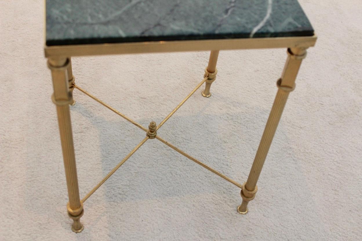 Luxurious French Marble and Brass Side Table, 1960s 2