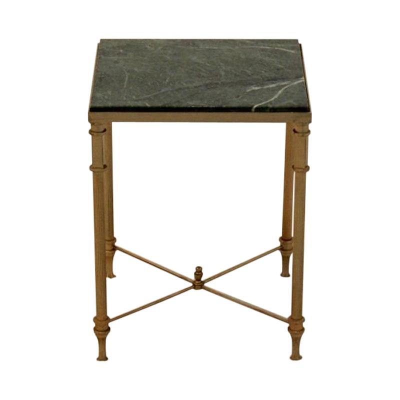 Luxurious French Marble and Brass Side Table, 1960s