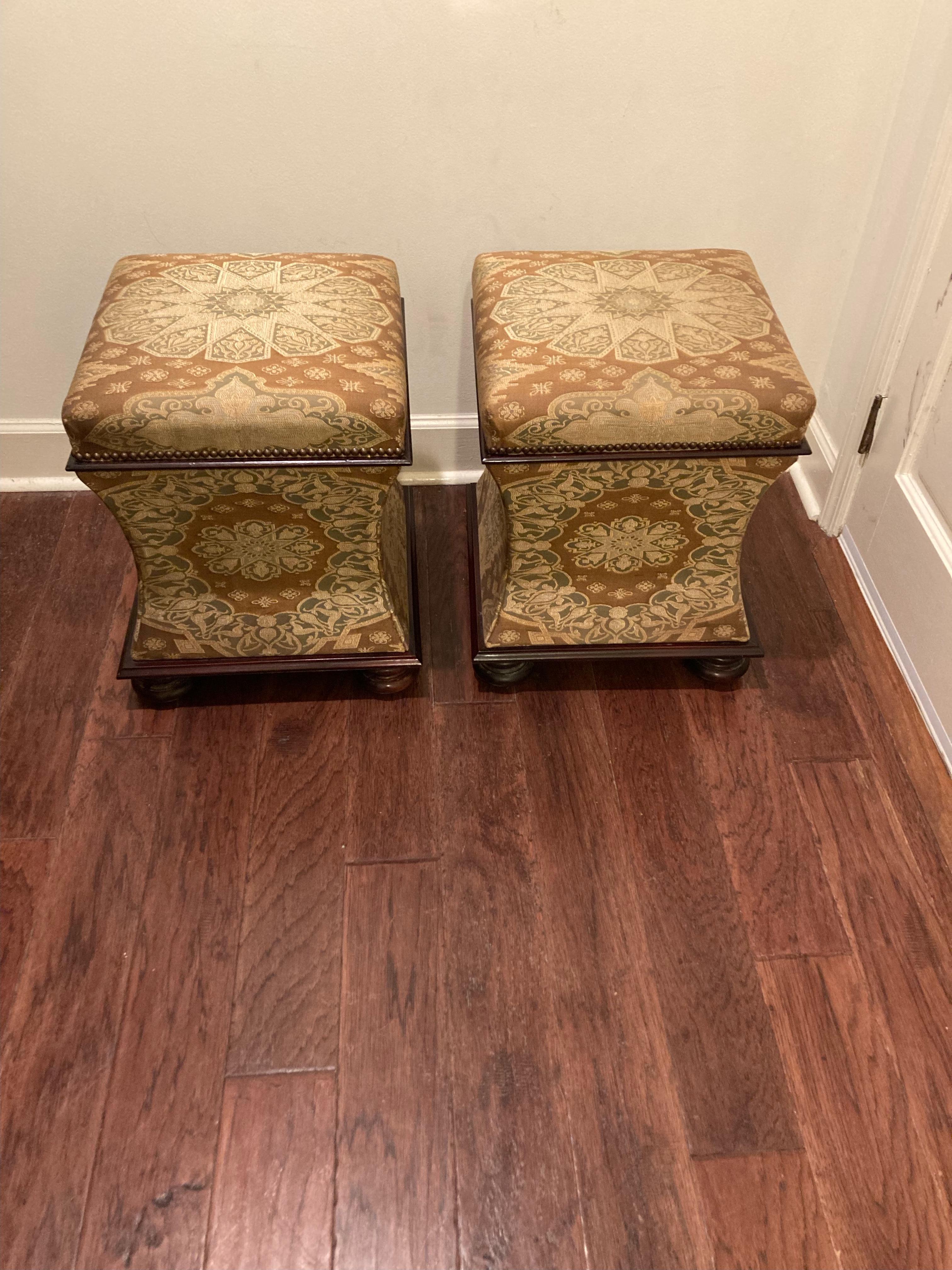 Late 20th Century Luxurious George Smith Baby Belville Hourglass Shaped Storage Ottomans