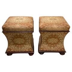 Luxurious George Smith Baby Belville Hourglass Shaped Storage Ottomans