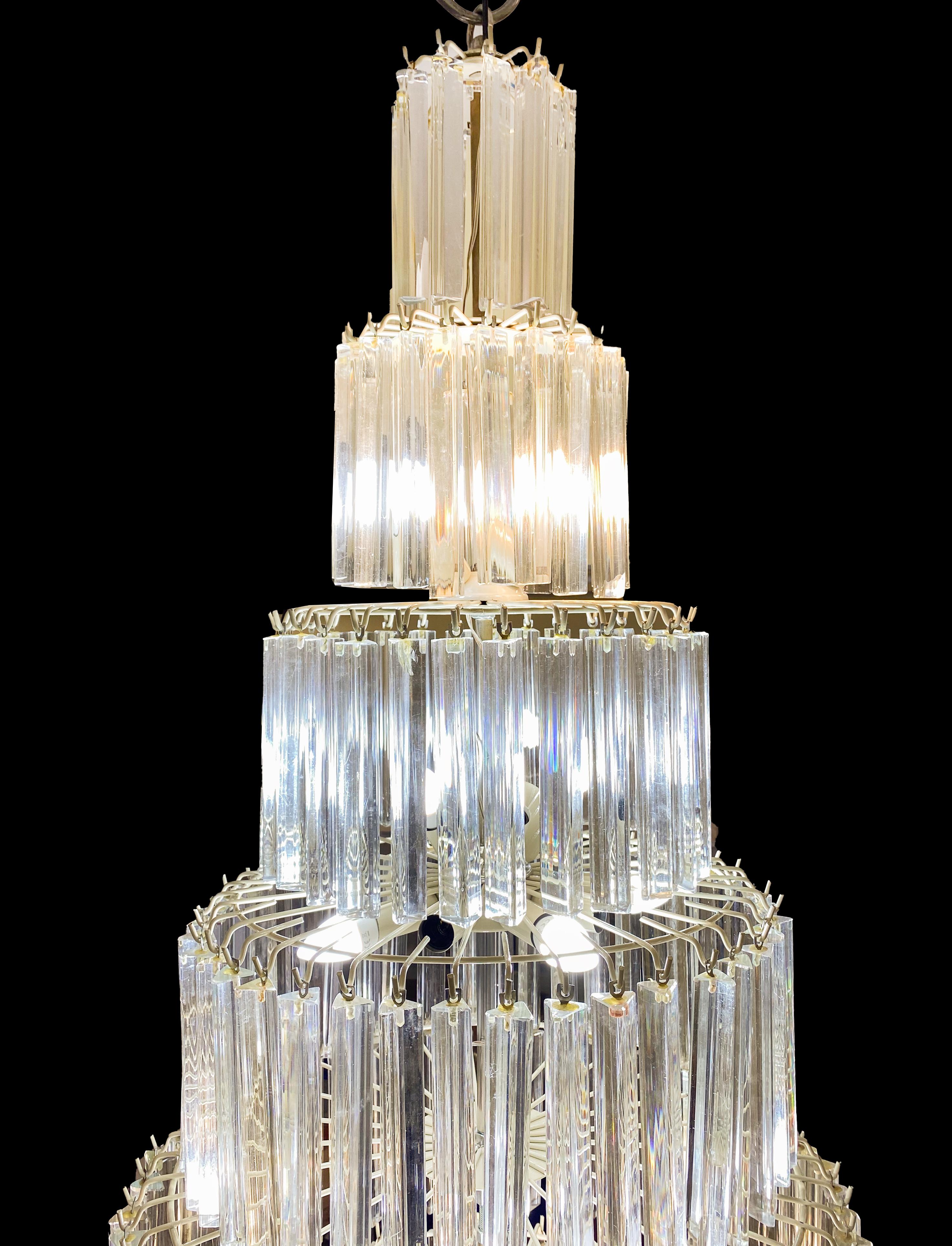 Luxurious Giant Triedri chandeliers, Murano, 1980s. In Good Condition In Budapest, HU
