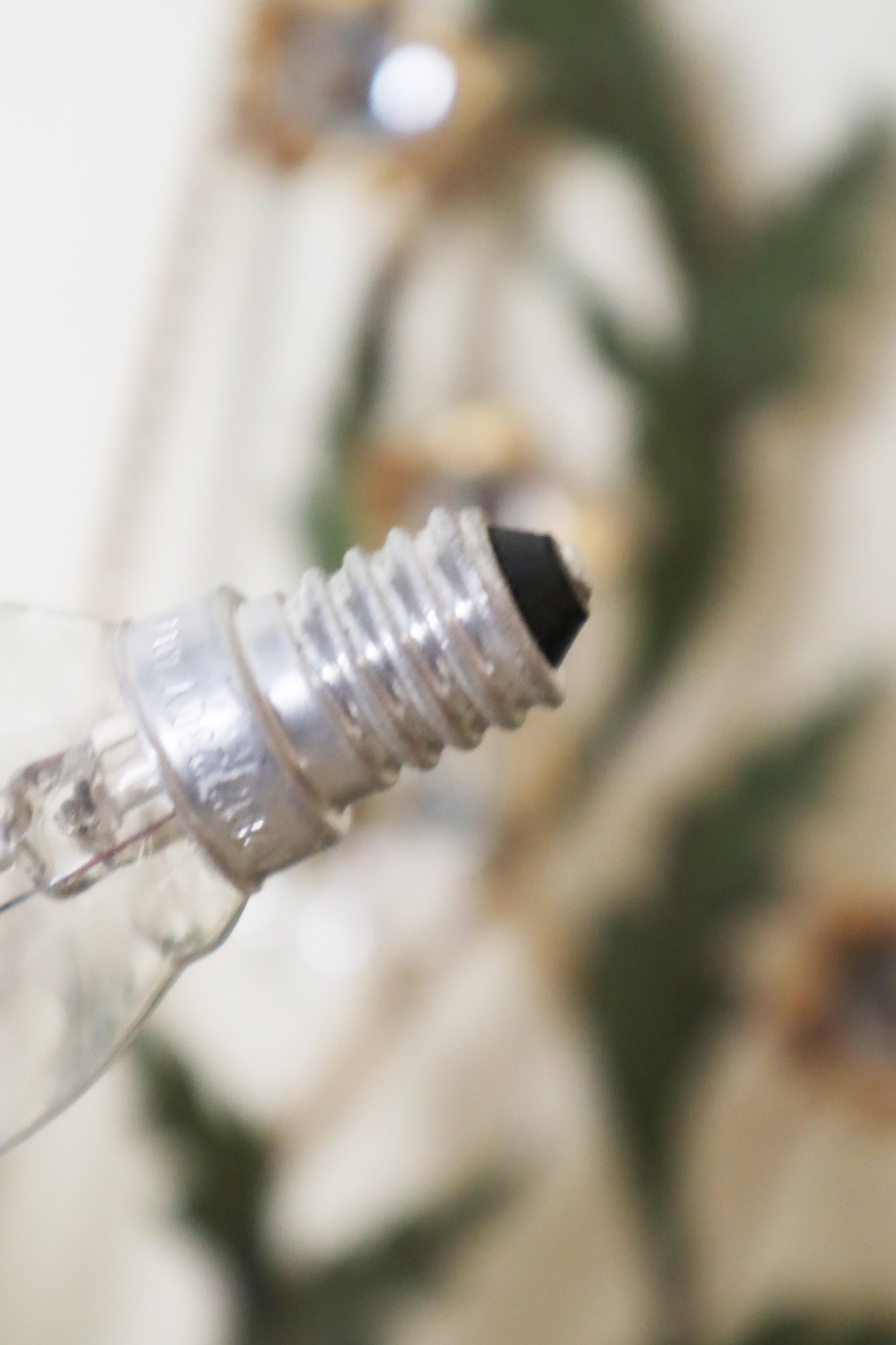 Lujosa Lámpara de Pared Dorada con Flores de Cristal y Borlas Doradas Regencia de Hollywood en venta