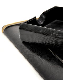 Luxurious Gucci Black Lizard Skin Horsebit Desk Set