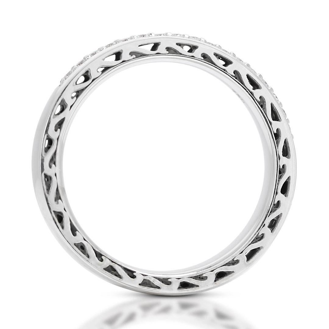Luxurious Half-eternity Diamond Ring in 18K White Gold For Sale 1