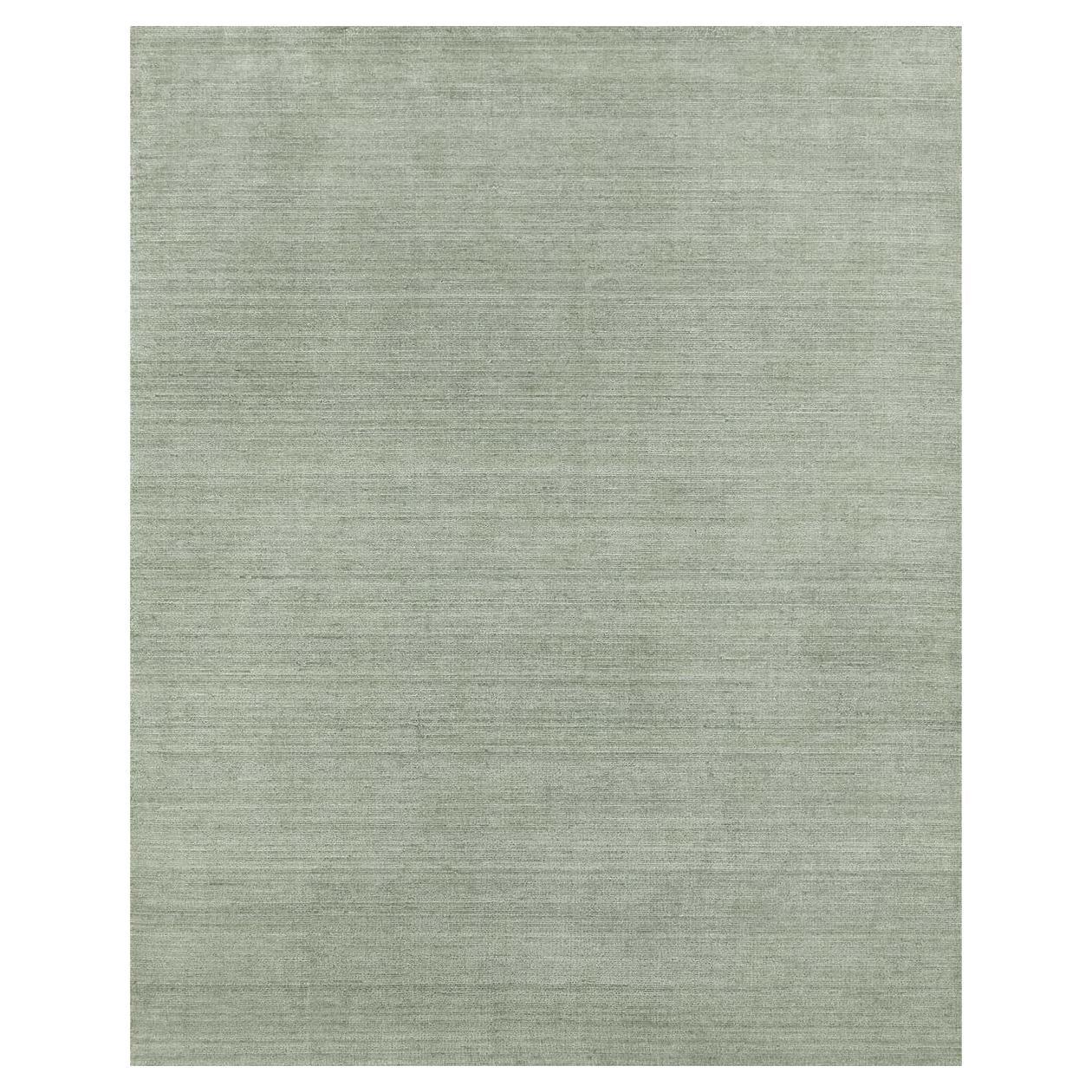 Luxurious Hand Loomed Light Green Area Rug For Sale