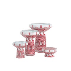 Luxurious Hand-Made Serving Set with Hand-Blown Food-Safe Glass Bowls