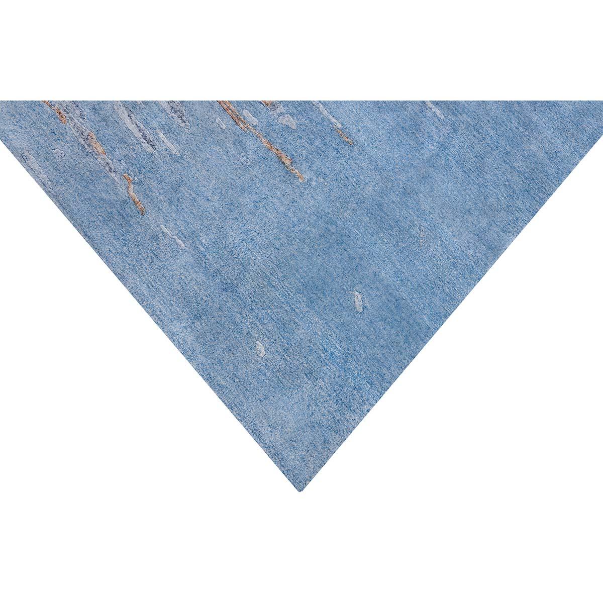 Make a room sit up with these contemporary style rugs. This modern Blue and Light Blue design, along with the use of wool and viscose, creates a soft and subtle effect with a pattern that shimmers in the light. Measures: 12'x15'.