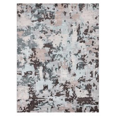 Luxurious Handcrafted Dark Gray / Light Blue Runner