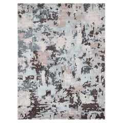 Luxurious Handcrafted Dark Gray / Light Blue Runner