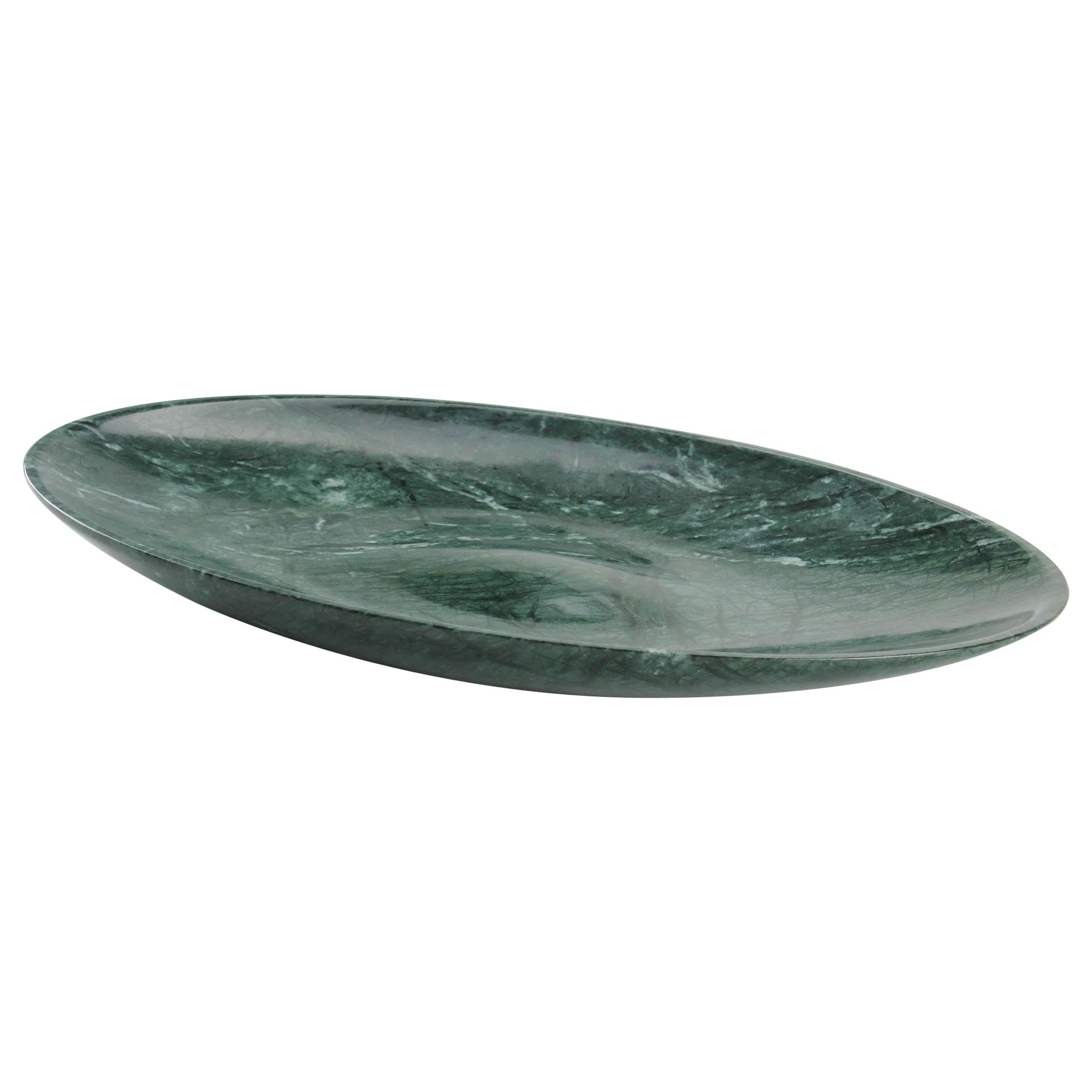 Bowl Centerpiece Vessel Imperial Green Marble Handmade Italy Collectible Design