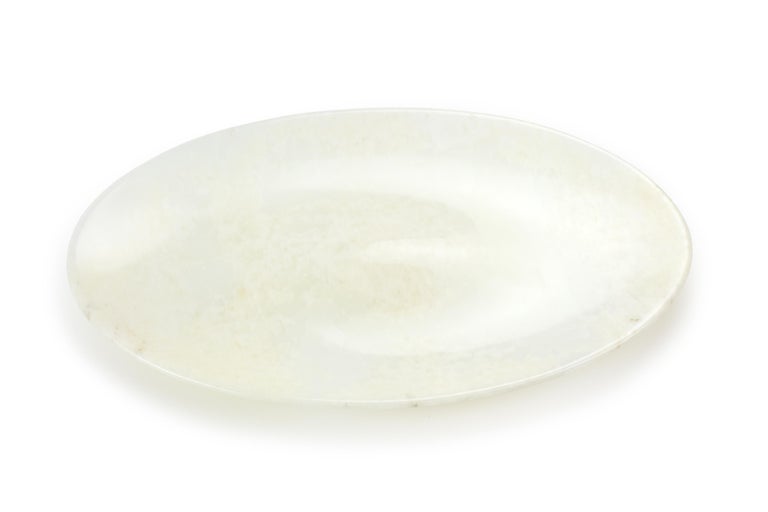 Italian Decorative Bowl Centerpiece Vessel Sculpture White Onyx Marble Contemporary For Sale