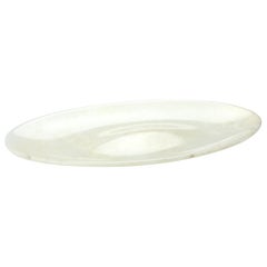 Decorative Bowl Centerpiece Vessel Sculpture White Onyx Marble Contemporary