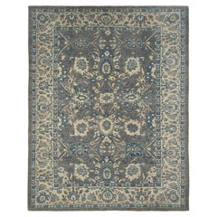 Luxurious Handmade Sultanabad Rug - Traditional Design, Blue, Grey, and Beige To