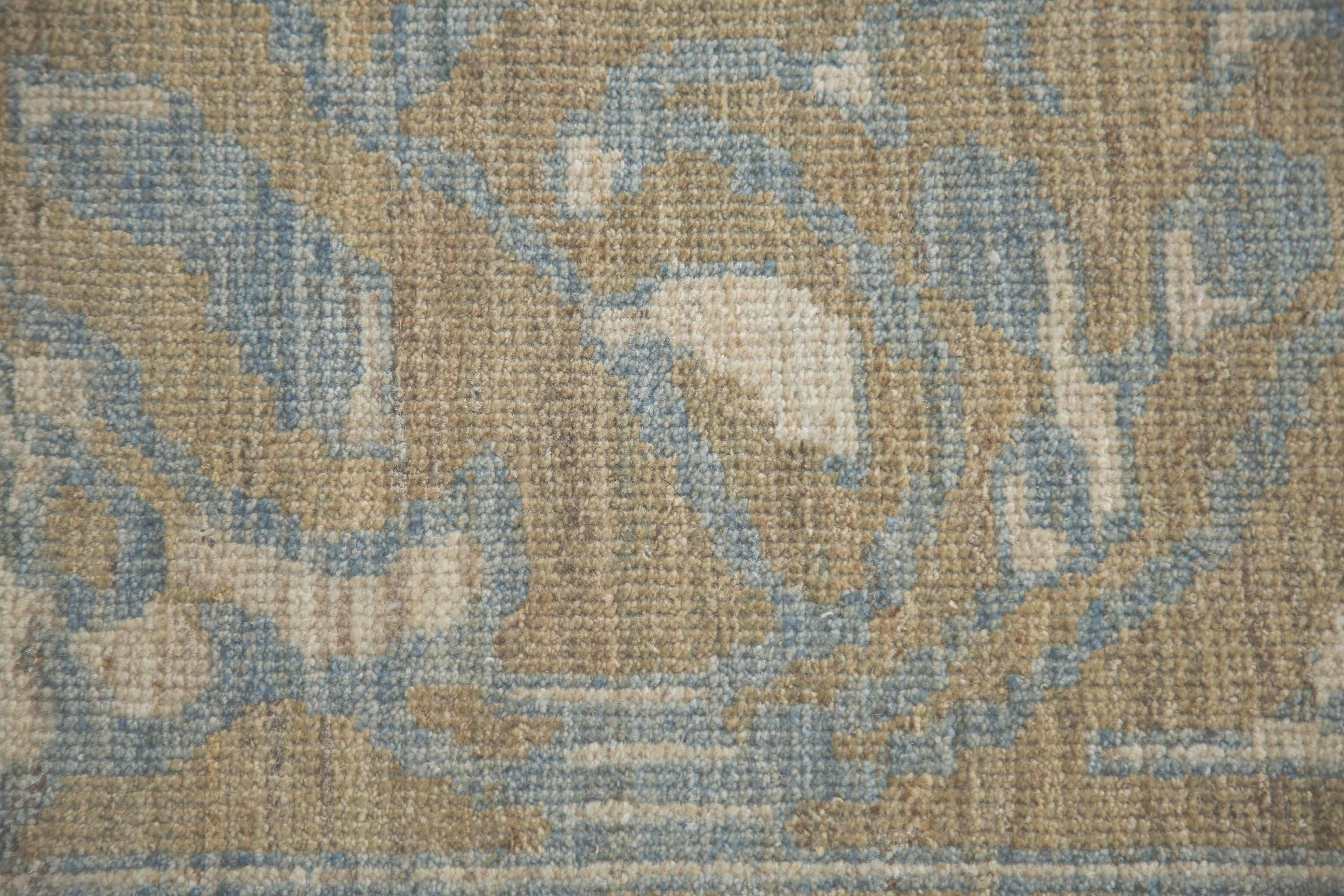 Wool Luxurious Handmade Sultanabad Rug - Transitional Design, Blue, Green, and Yellow For Sale