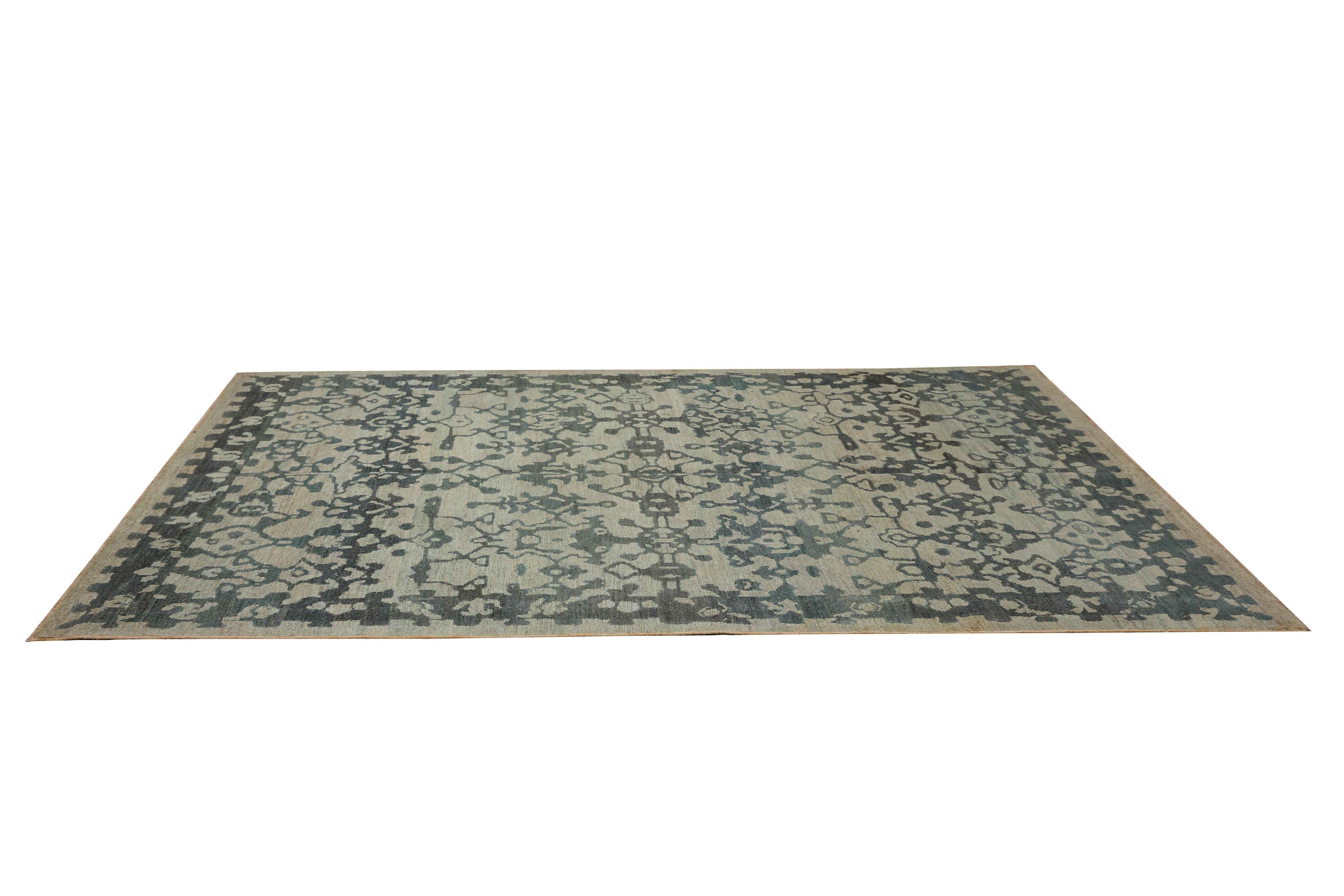 Lujosa Alfombra Sultanabad Hecha a Mano - Diseño Transicional, Tonos Azules - 5'10'' x 8 en Nuevo estado para la venta en Dallas, TX