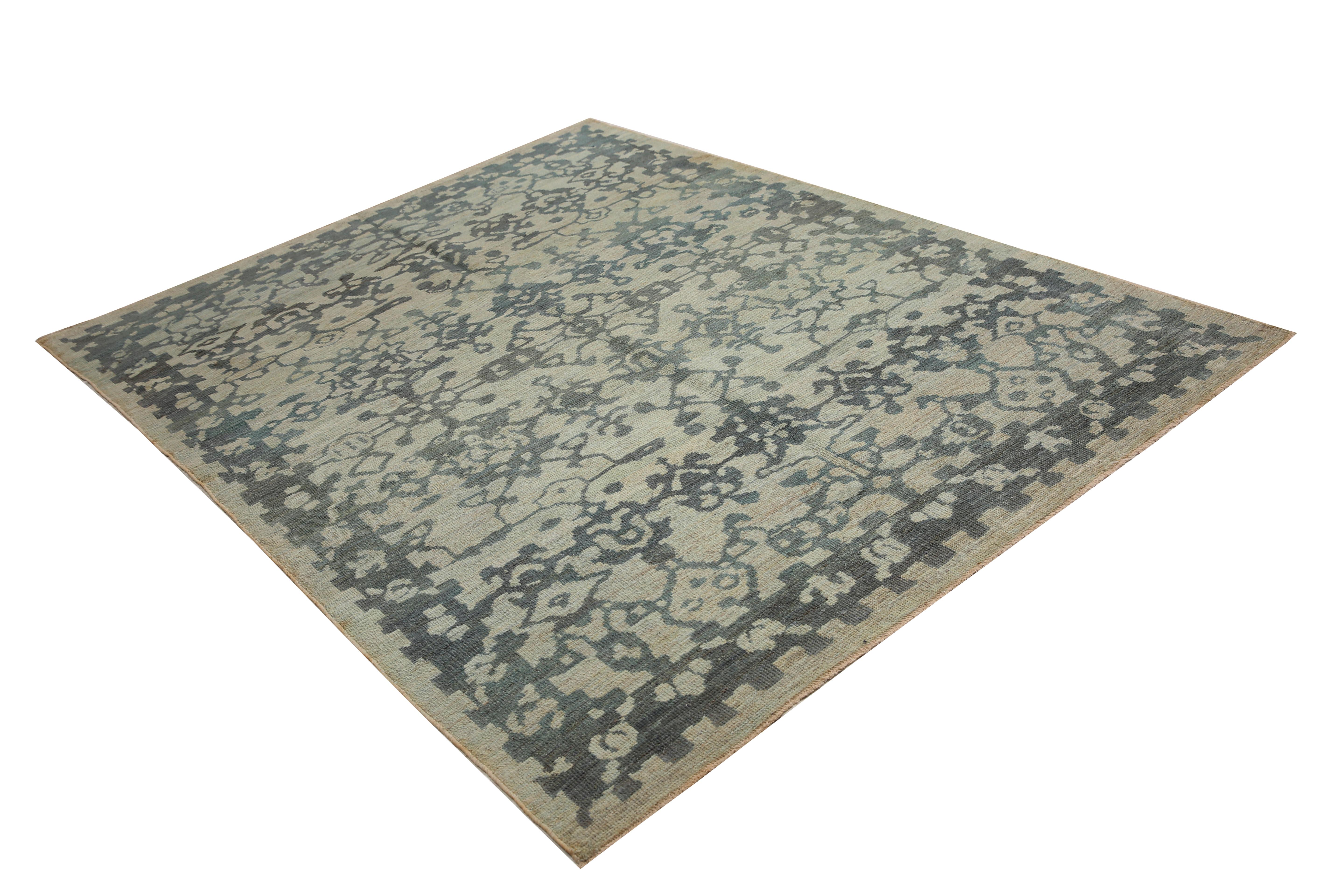 Lujosa Alfombra Sultanabad Hecha a Mano - Diseño Transicional, Tonos Azules - 5'10'' x 8 en venta 3