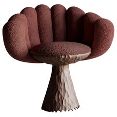 Luxurious Handwoven Burgundy Boucle Anar Lounge Chair by Chapter Studio