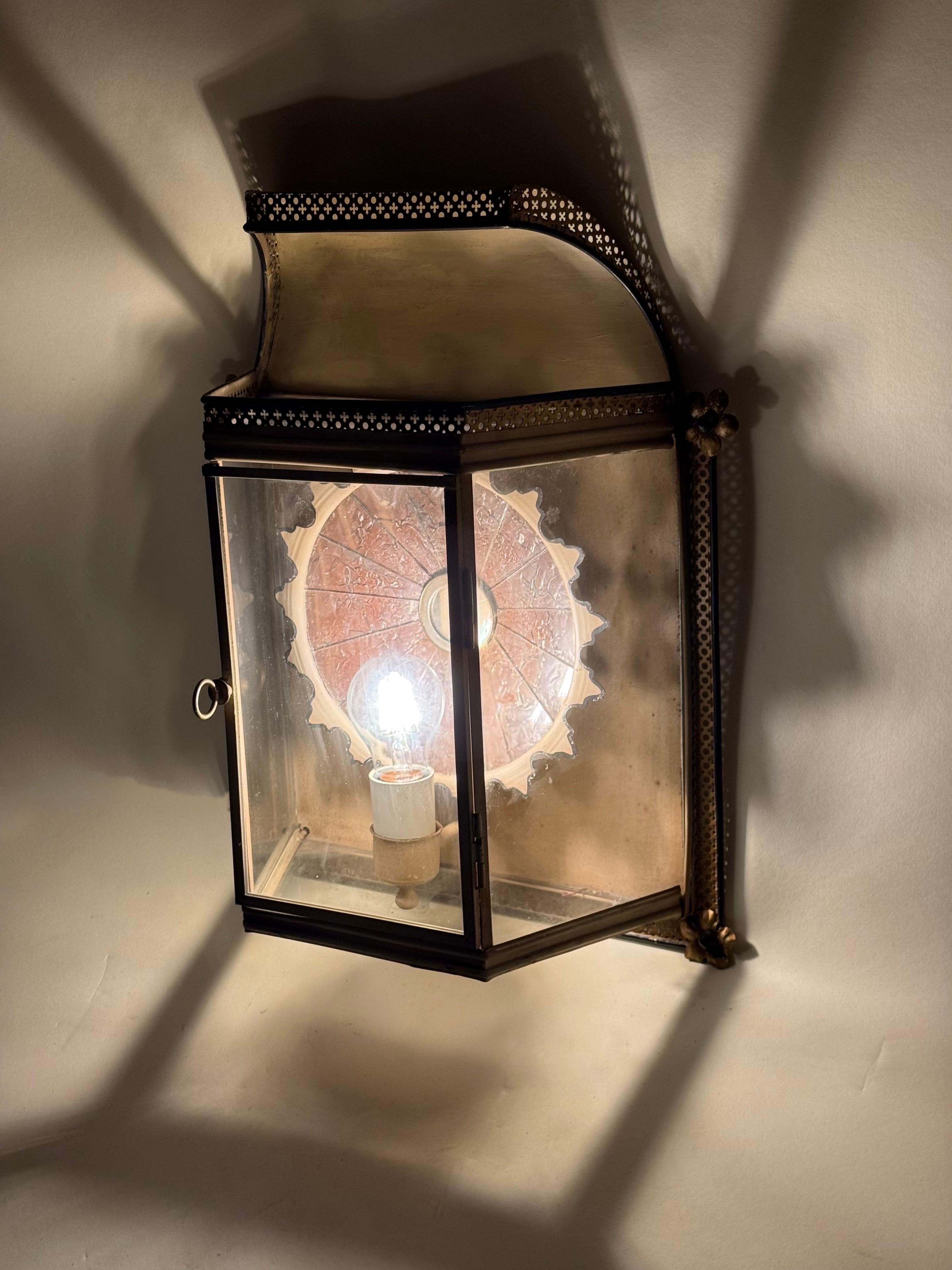 Luxurious Hollywood Regency Wall Lantern France 1960s For Sale 9