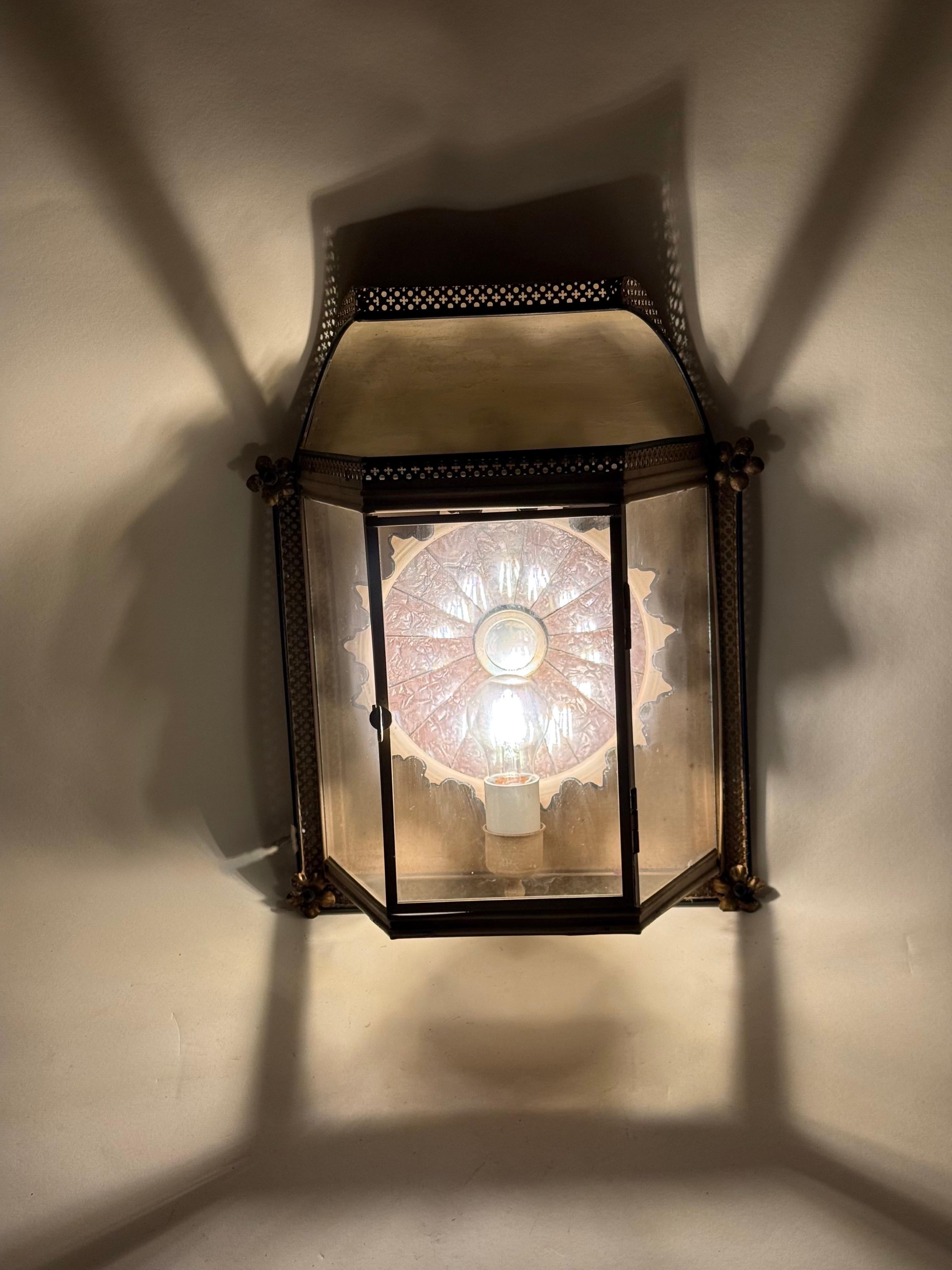 Luxurious Hollywood Regency Wall Lantern France 1960s For Sale 10