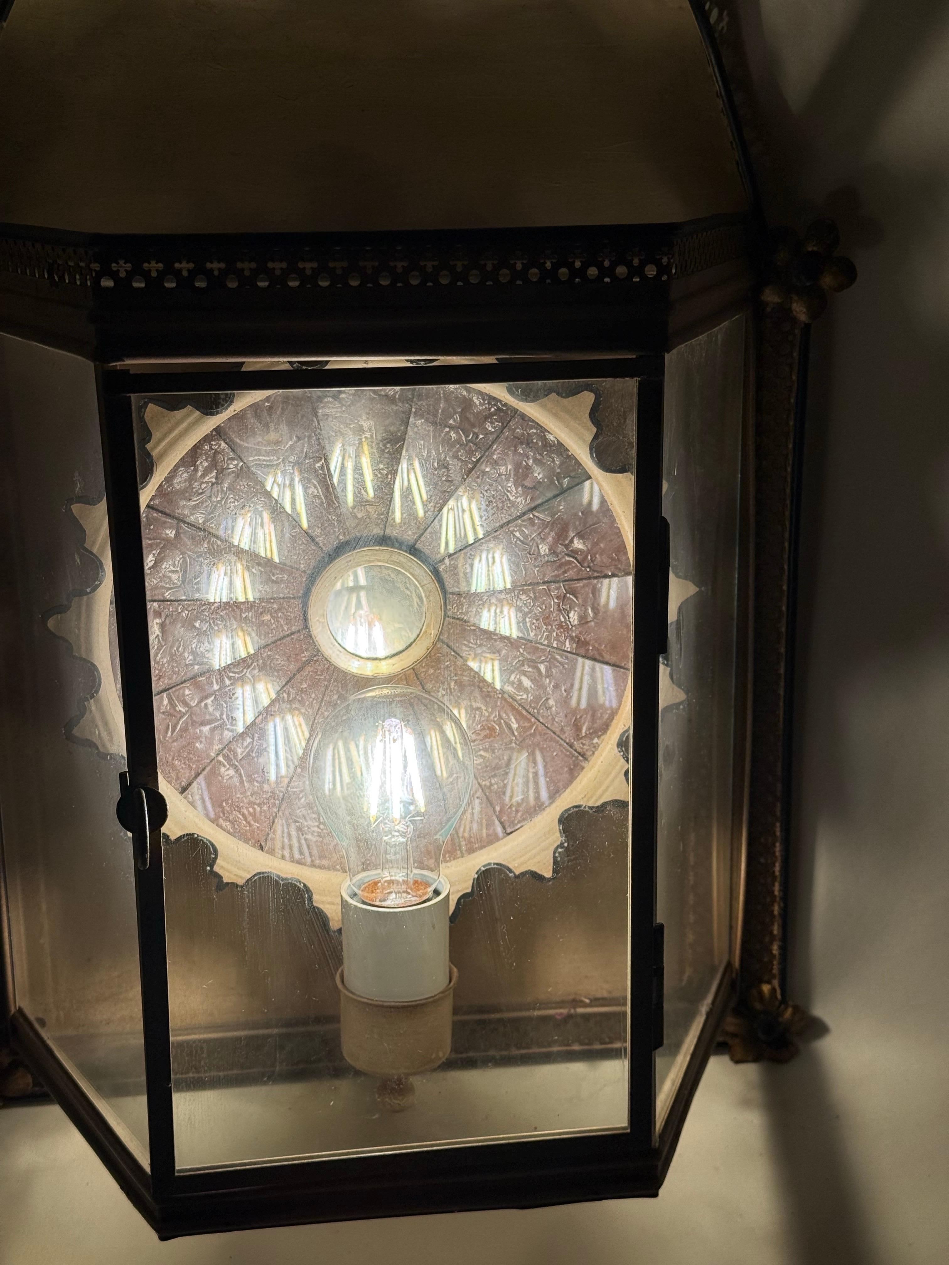 Luxurious Hollywood Regency Wall Lantern France 1960s For Sale 11