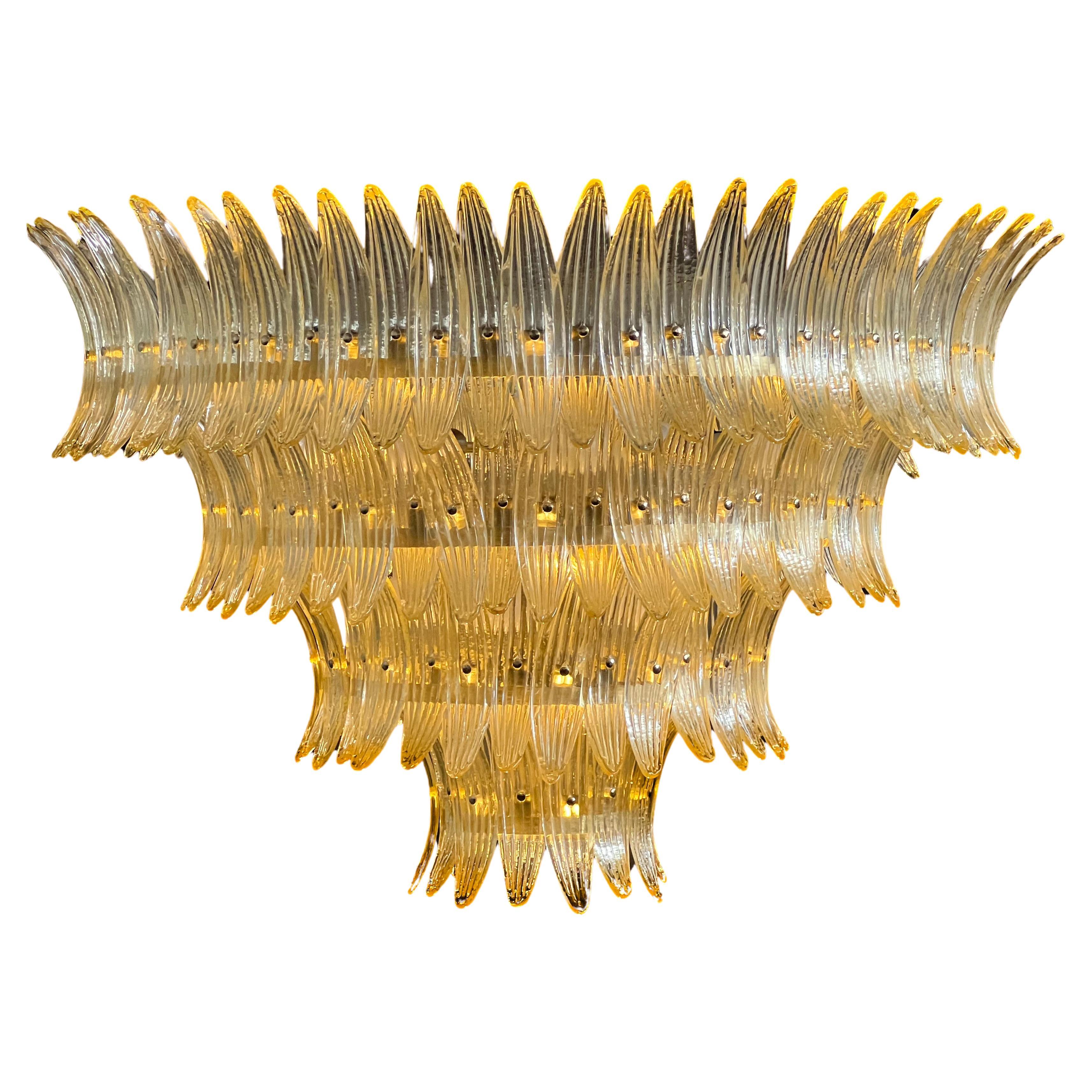 Luxurious Italian Palmette Chandelier, Murano For Sale