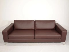 Luxurious Jonas Ihreborn Filip Sofa, Swedish Modern Design in Brown Leather