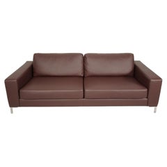 Luxurious Jonas Ihreborn Filip Sofa, Swedish Modern Design in Brown Leather