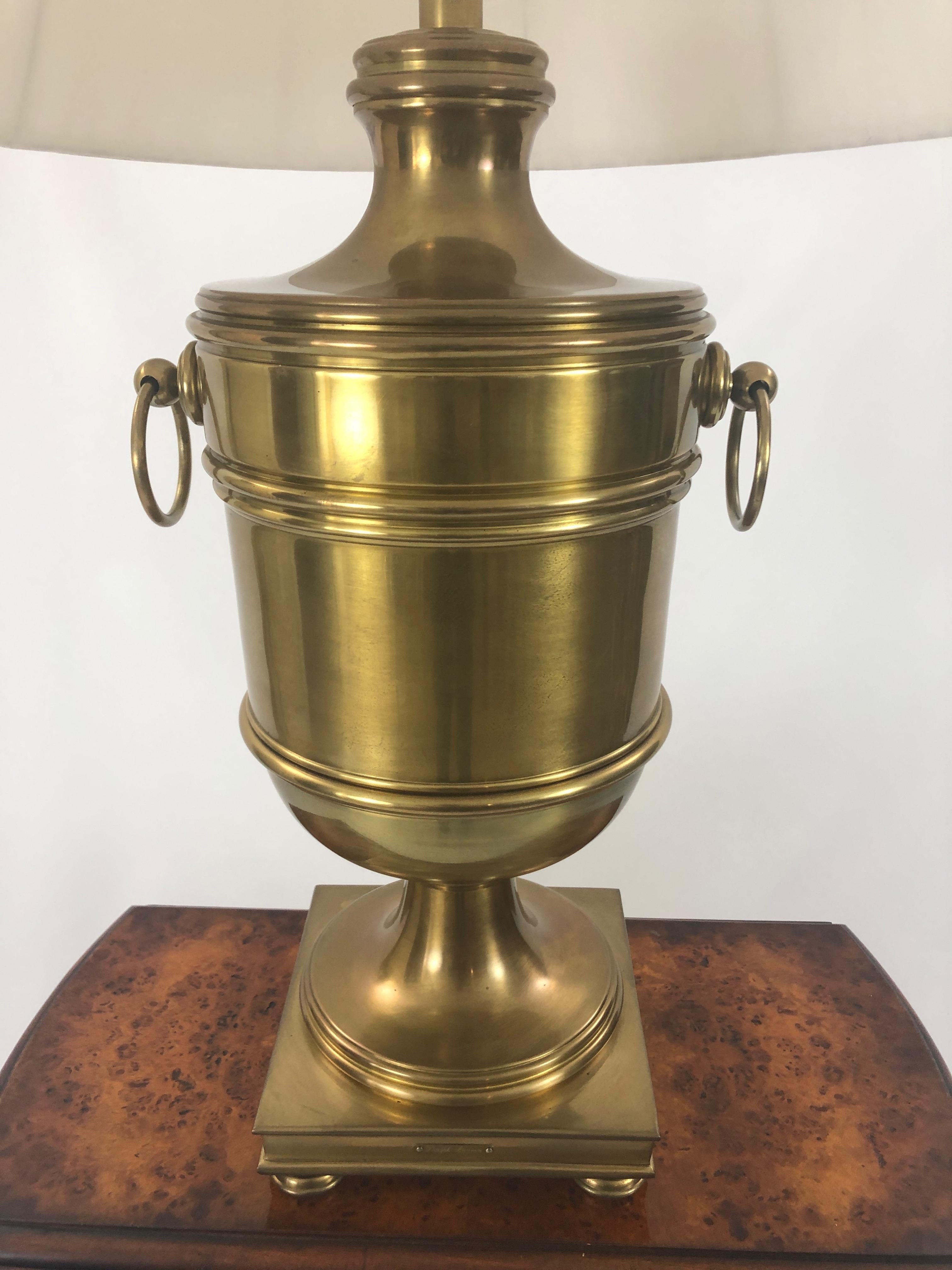 Luxurious Large Brass Urn Table Lamp by Ralph Lauren In Excellent Condition In Hopewell, NJ