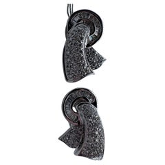 Luxurious large diamond earrings 14KT gold