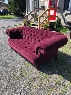 Luxurious Large George Smith Chesterfield Sofa Upholstered in Purple Mohair