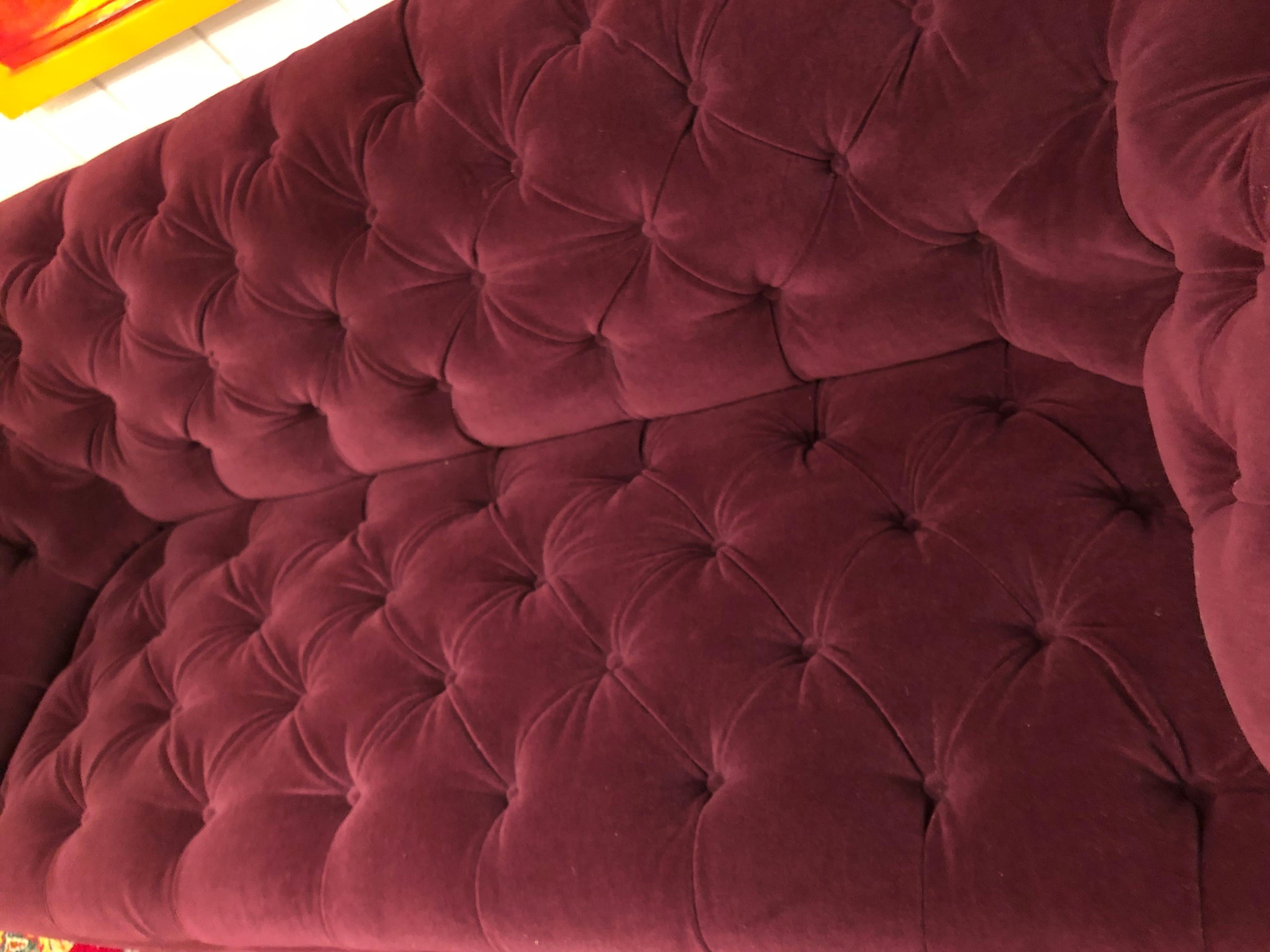 Contemporary Luxurious Large George Smith Chesterfield Sofa Upholstered in Purple Mohair