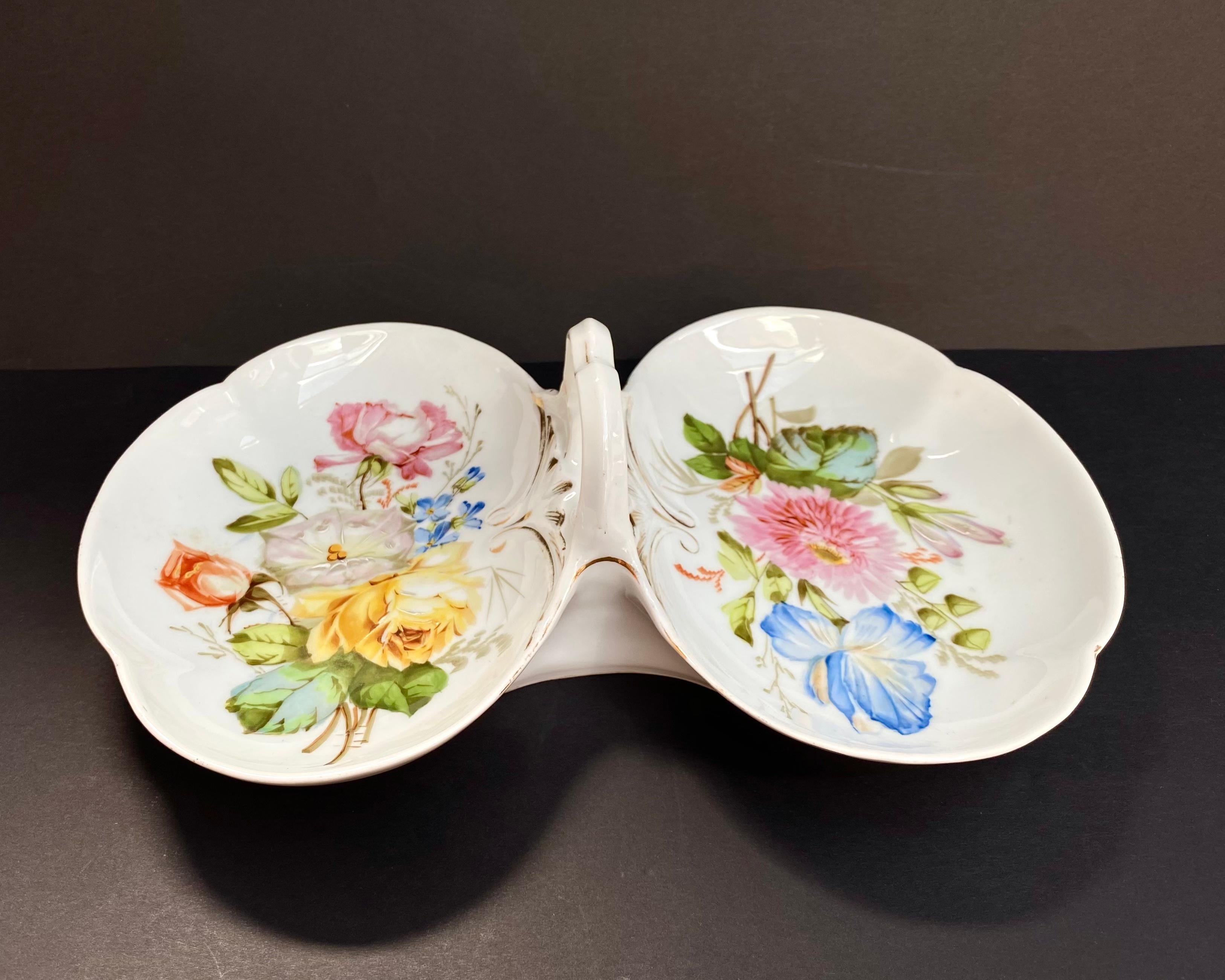 French Luxurious Large Serving Plate With Two Sections, France, 1920s